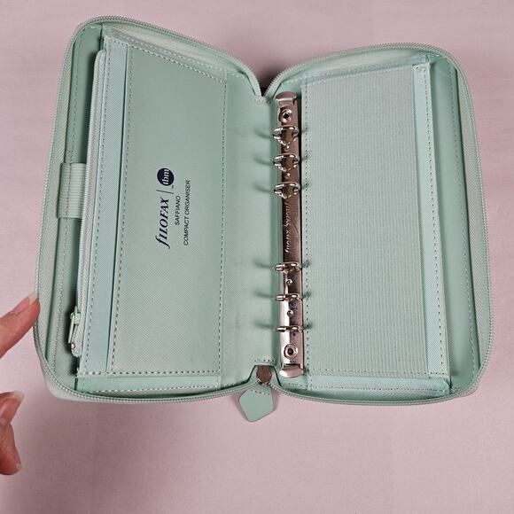 Filofax Saffiano Personal Compact Zip Organizer Spiral Wallet Travel Case Budget - Picture 6 of 13